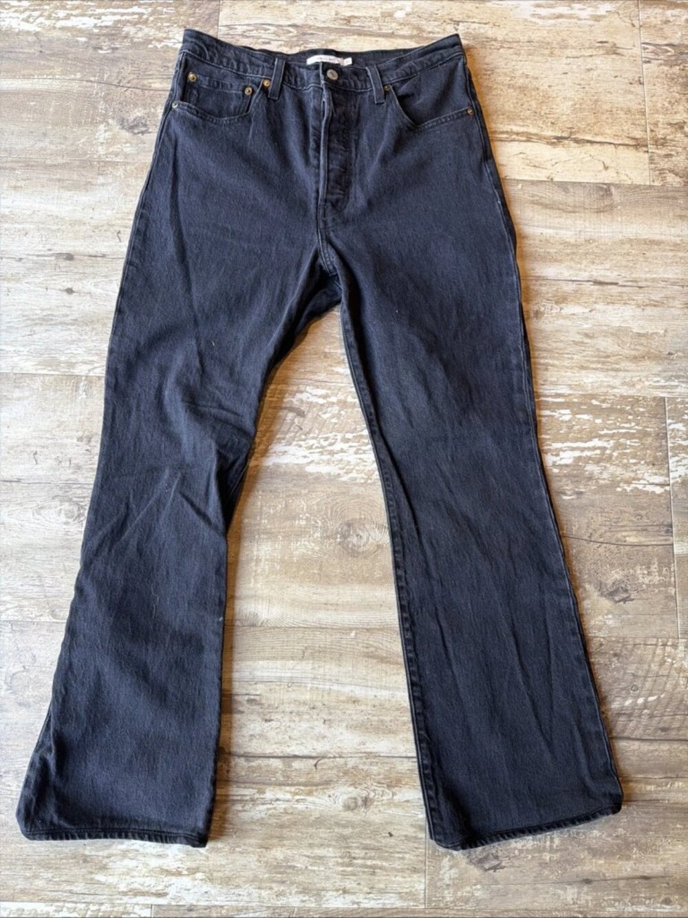 LEVI’S Ribcage Boot Black Jeans Buttonfly Denim Women’s 31